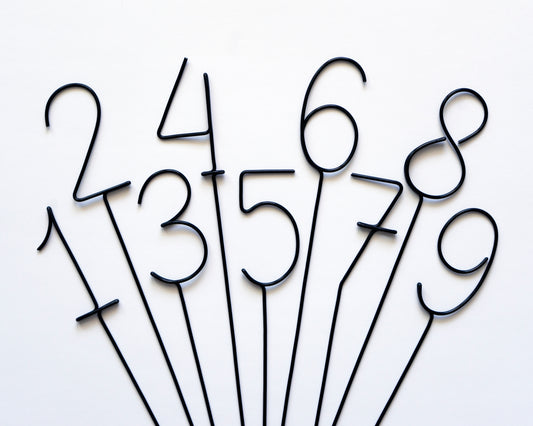 Wire Classic Wedding Table Numbers – Handmade Aluminum Centerpiece Numbers – Minimalist Wedding & Event Decor