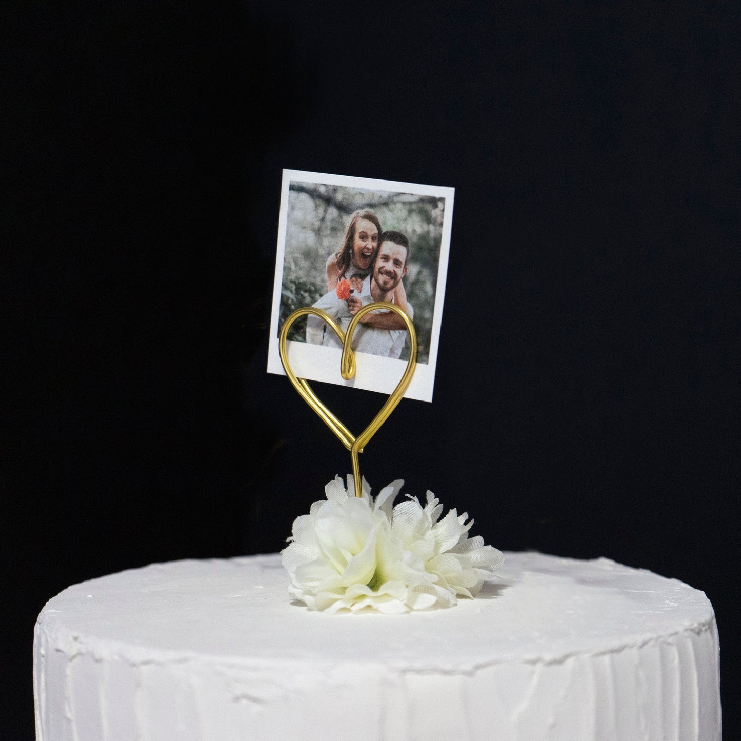 Wire Heart Photo Holder Cake Topper – Personalized Wedding Decor
