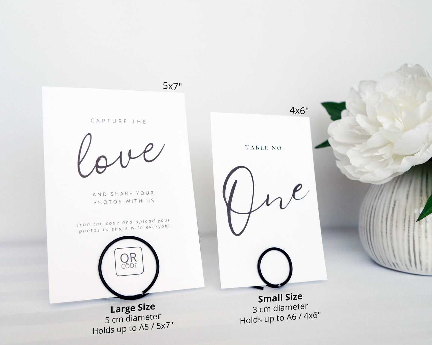 Circle Wire Table Number Card Holders – Minimalist Wedding Decor
