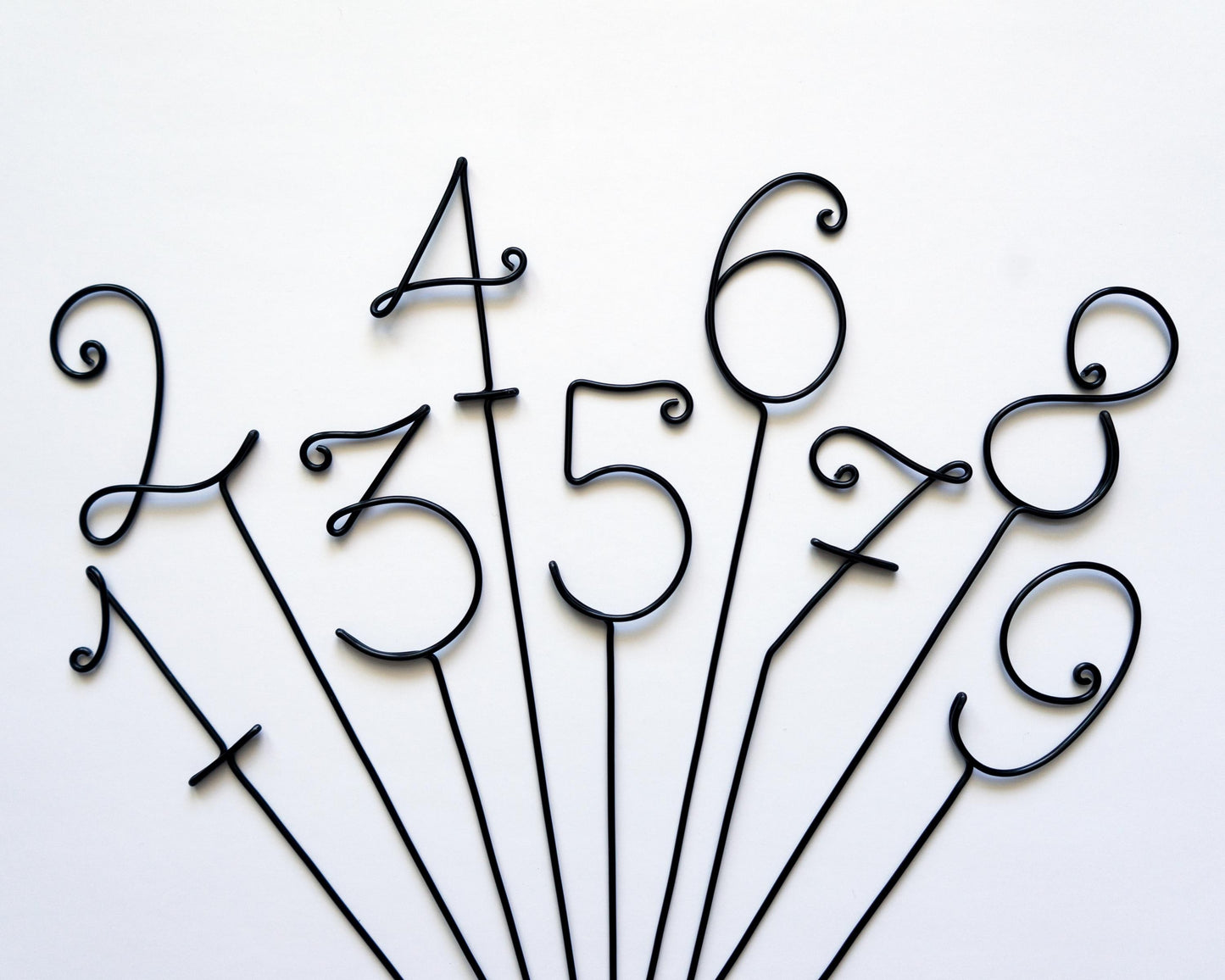 Wire Elegant Wedding Table Numbers – Handmade Aluminum Centerpiece Numbers – Minimalist Wedding & Event Décor