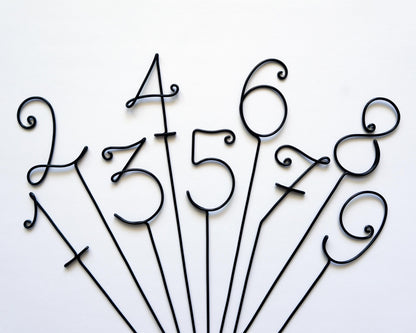 Wire Elegant Wedding Table Numbers – Handmade Aluminum Centerpiece Numbers – Minimalist Wedding & Event Décor