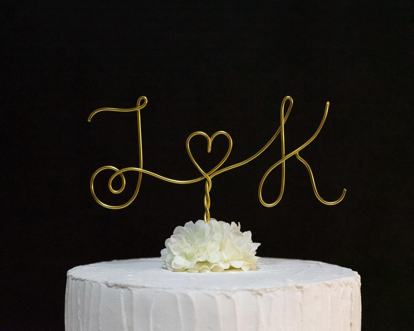 Custom Couple Initials Cake Topper – Handmade Wire Wedding, Engagement & Anniversary Decoration – Romantic Keepsake Gift