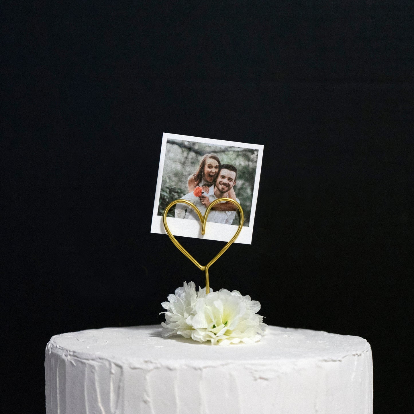 Wire Heart Photo Holder Cake Topper – Personalized Wedding Decor