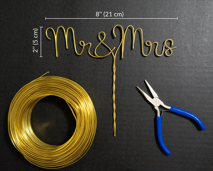 Mr & Mrs Wire Cake Topper –  Handmade Wire Wedding Cake Decoration