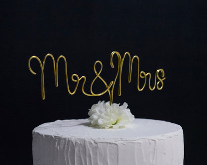 Mr & Mrs Wire Cake Topper –  Handmade Wire Wedding Cake Decoration