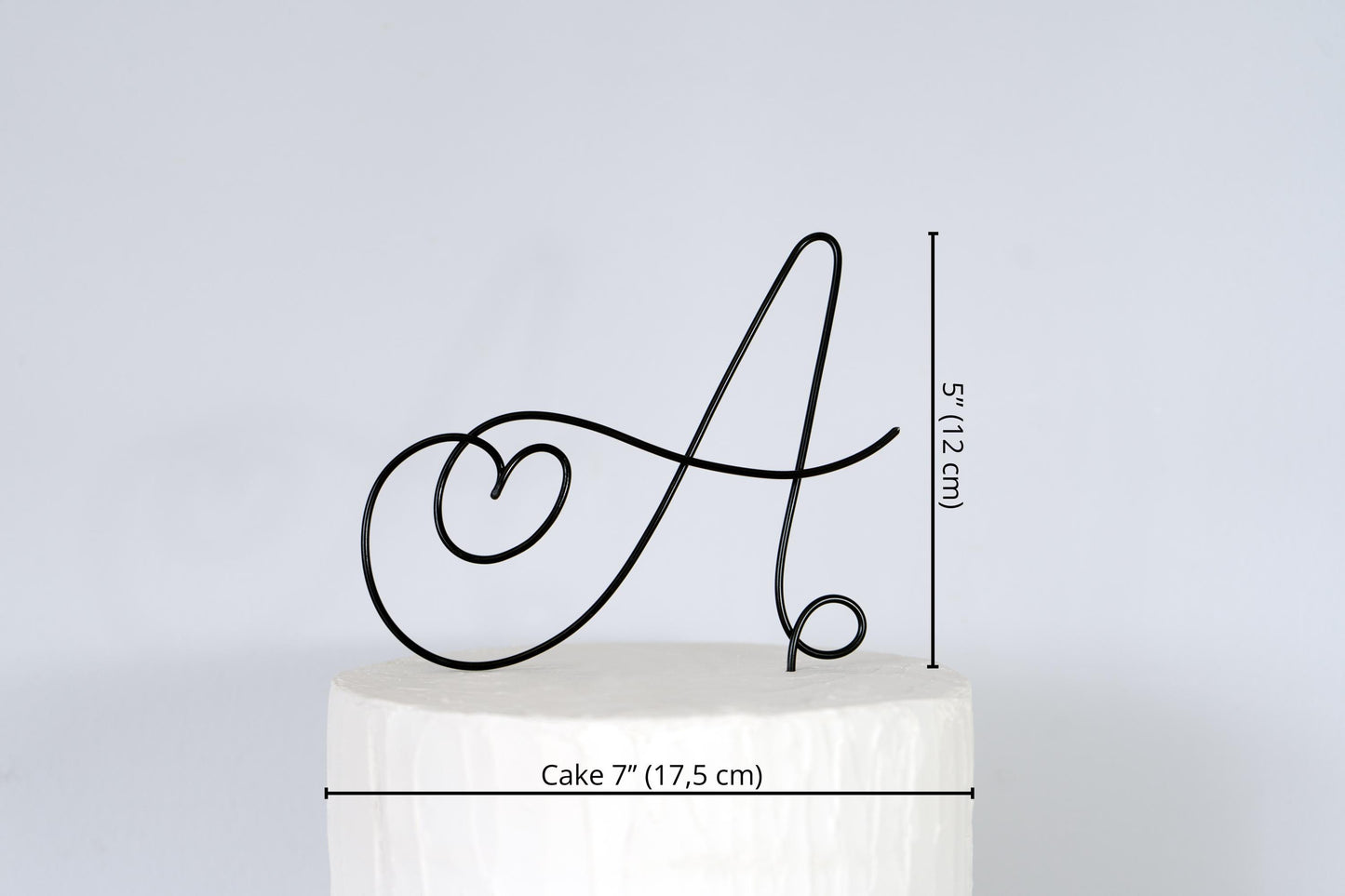 Custom Initial Cake Topper with Photo Holder – Handmade Wire