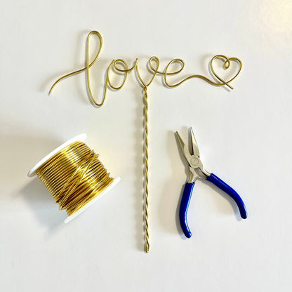 “Love” Wire Cake Topper – Handmade Wedding Cake Decoration – Minimalist Romantic Engagement or Anniversary Keepsake
