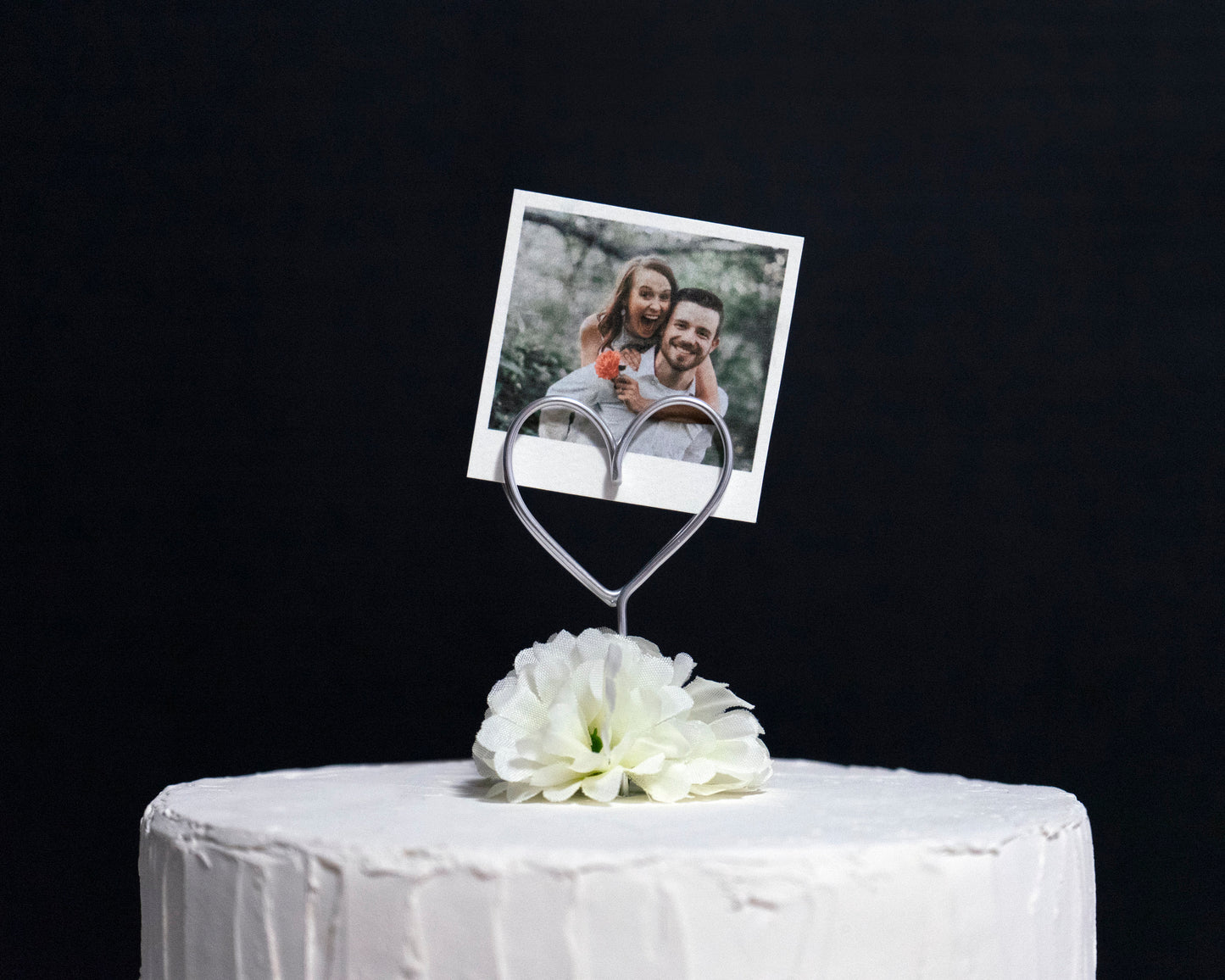 Wire Heart Photo Holder Cake Topper – Personalized Wedding Decor