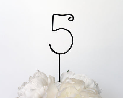 Wire Elegant Wedding Table Numbers – Handmade Aluminum Centerpiece Numbers – Minimalist Wedding & Event Décor