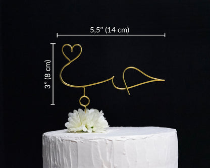Arabic Love “HUB” Wire Cake Topper – Handmade Love Script Wedding & Engagement Cake Decoration – Romantic Keepsake Gift