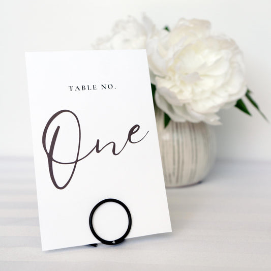 Circle Wire Table Number Card Holders – Minimalist Wedding Decor