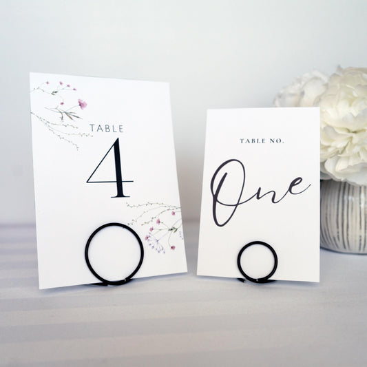 Circle Wire Table Number Card Holders – Minimalist Wedding Decor