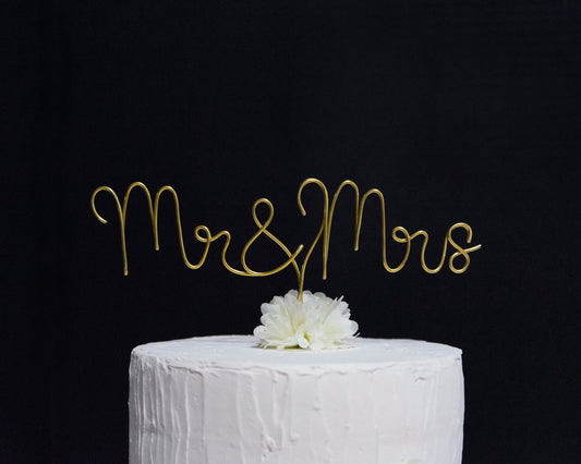 Mr & Mrs Wire Cake Topper –  Handmade Wire Wedding Cake Decoration