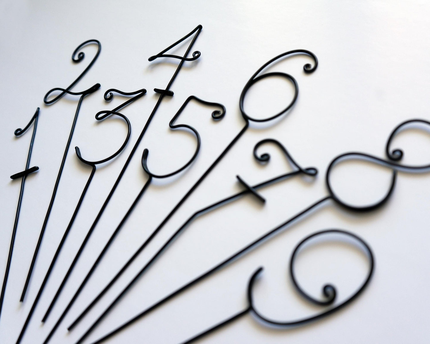 Wire Elegant Wedding Table Numbers – Handmade Aluminum Centerpiece Numbers – Minimalist Wedding & Event Décor
