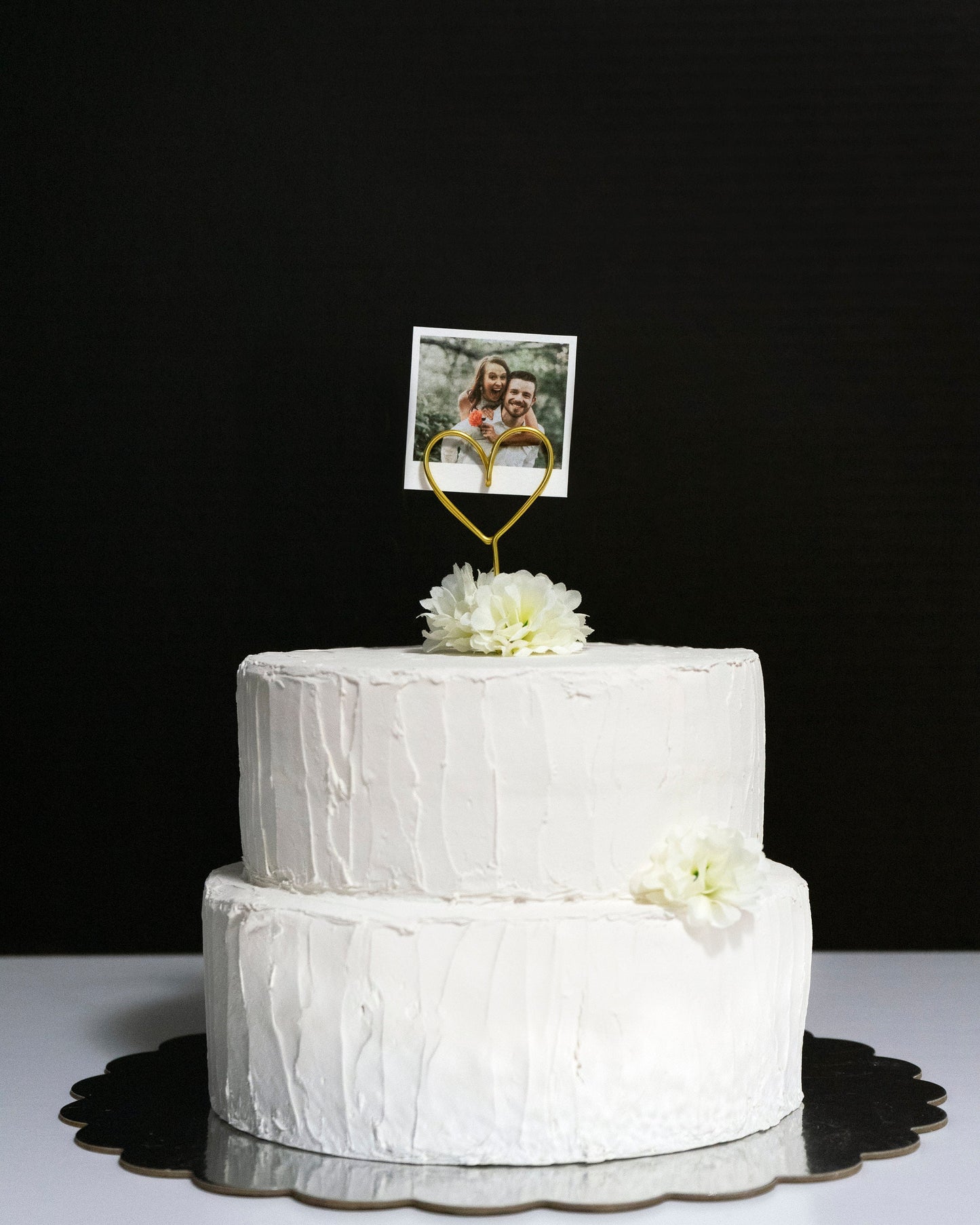 Wire Heart Photo Holder Cake Topper – Personalized Wedding Decor