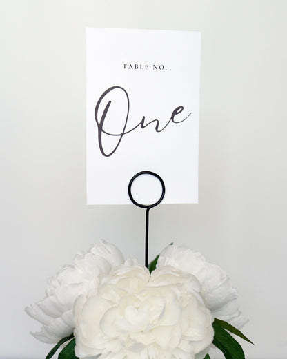 Minimalist Wire Table Number Holder on Stick – Modern Wedding Table Decor