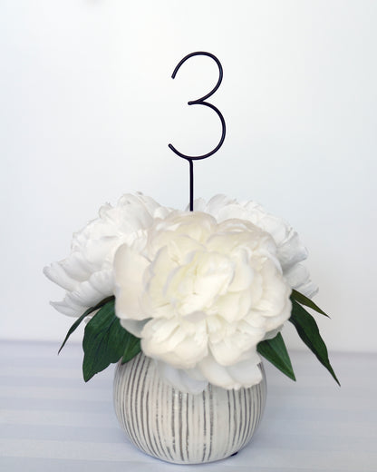 Wire Classic Wedding Table Numbers – Handmade Aluminum Centerpiece Numbers – Minimalist Wedding & Event Decor