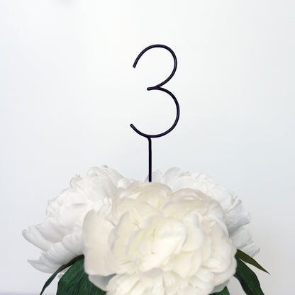 Wire Classic Wedding Table Numbers – Handmade Aluminum Centerpiece Numbers – Minimalist Wedding & Event Decor