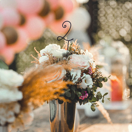 Wire Elegant Wedding Table Numbers – Handmade Aluminum Centerpiece Numbers – Minimalist Wedding & Event Décor