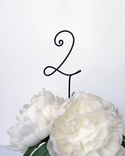 Wire Elegant Wedding Table Numbers – Handmade Aluminum Centerpiece Numbers – Minimalist Wedding & Event Décor