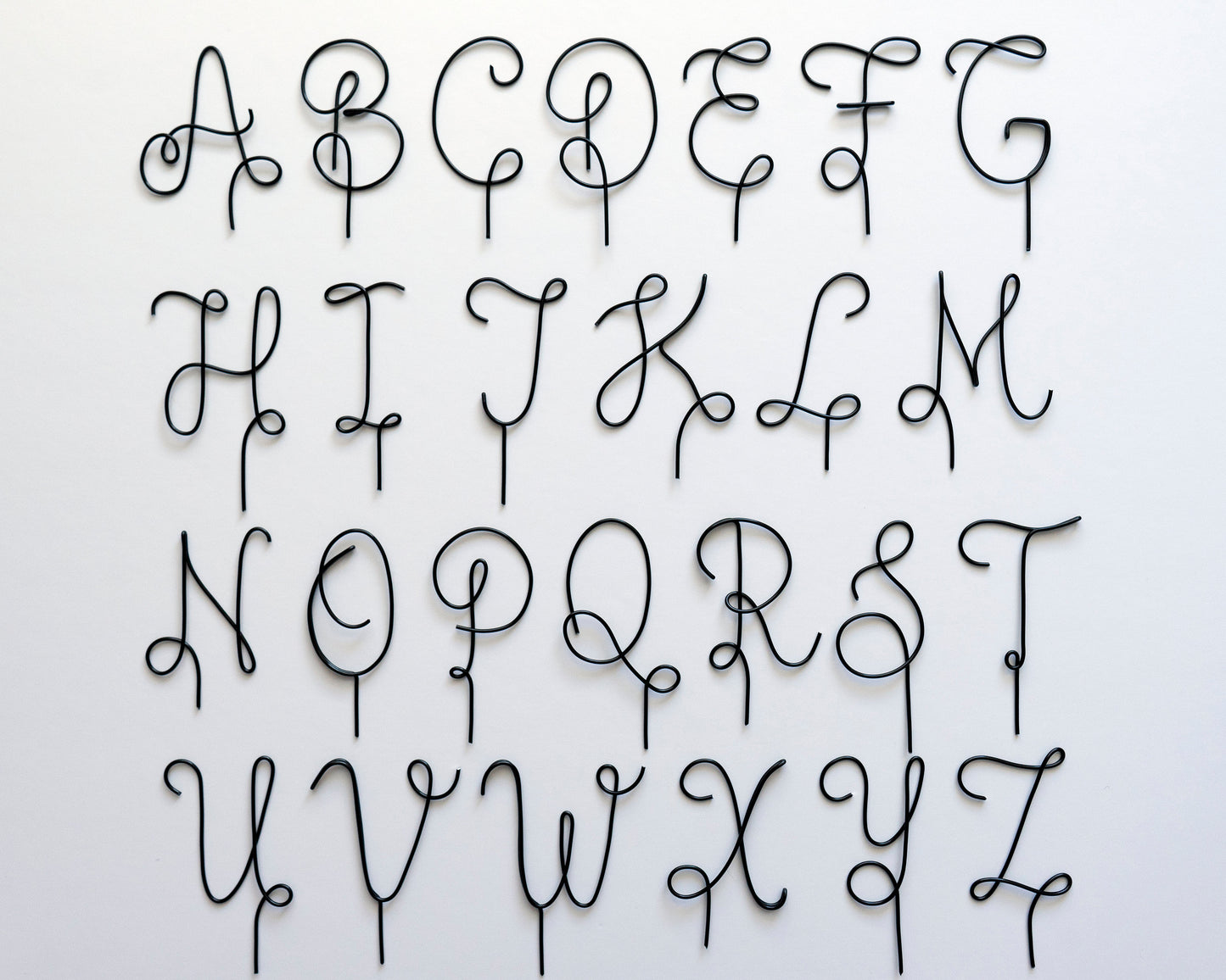 Custom Couple Initials Cake Topper with Heart Photo Holder – Personalized Wire Wedding Topper