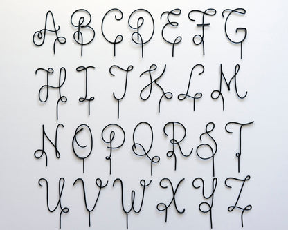 Custom Couple Initials Cake Topper with Heart Photo Holder – Personalized Wire Wedding Topper