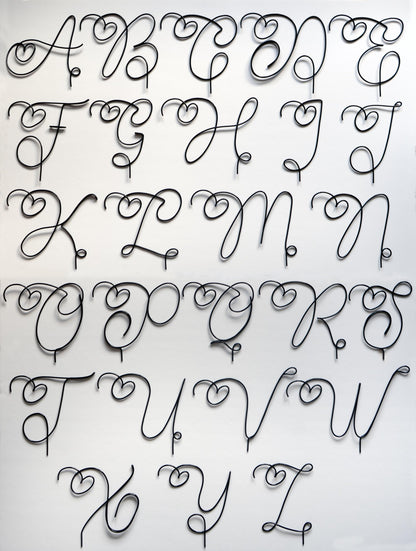 Custom Initial Cake Topper with Photo Holder – Handmade Wire