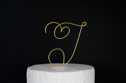 Custom Initial Cake Topper with Photo Holder – Handmade Wire