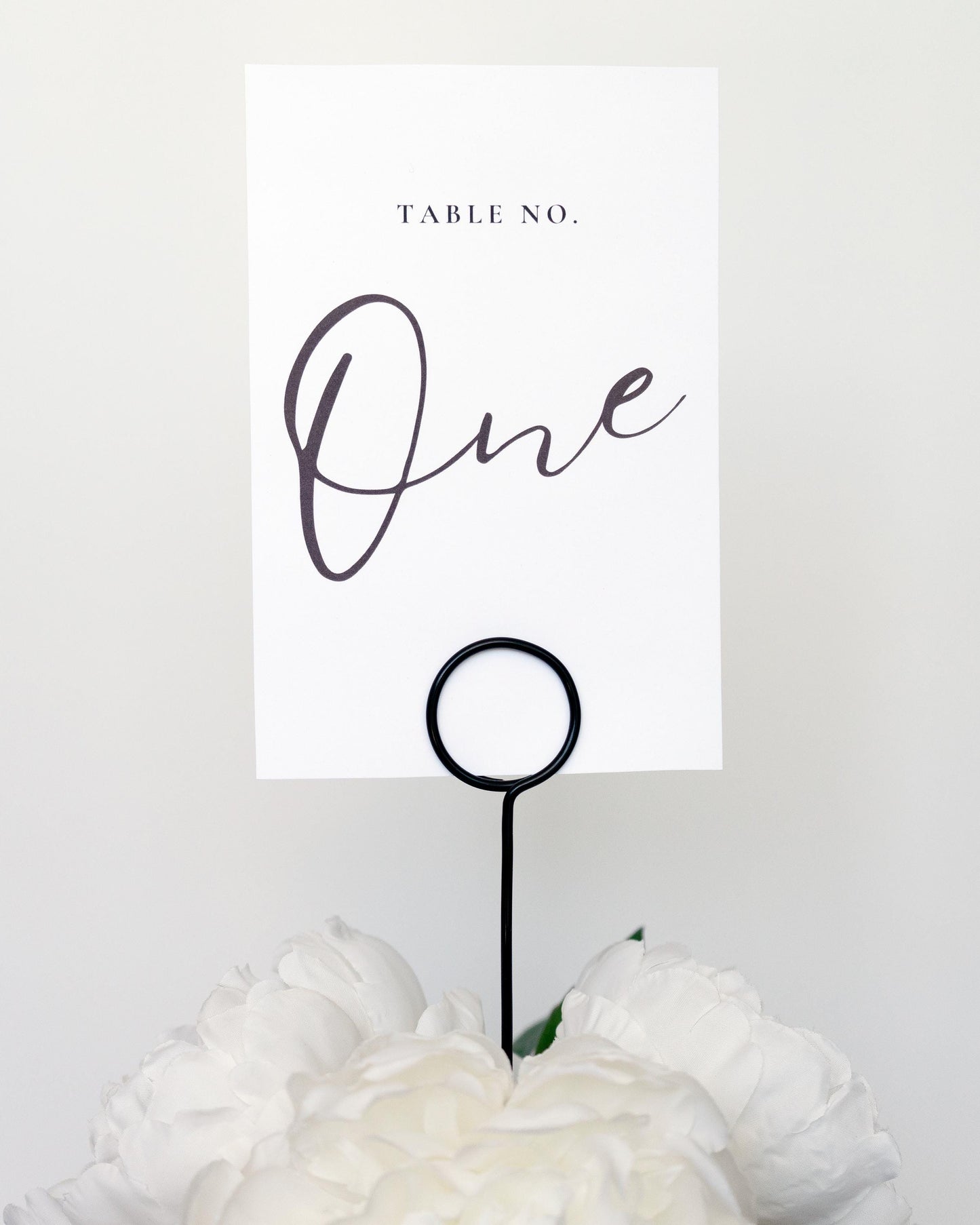 Minimalist Wire Table Number Holder on Stick – Modern Wedding Table Decor