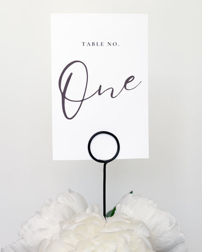 Minimalist Wire Table Number Holder on Stick – Modern Wedding Table Decor