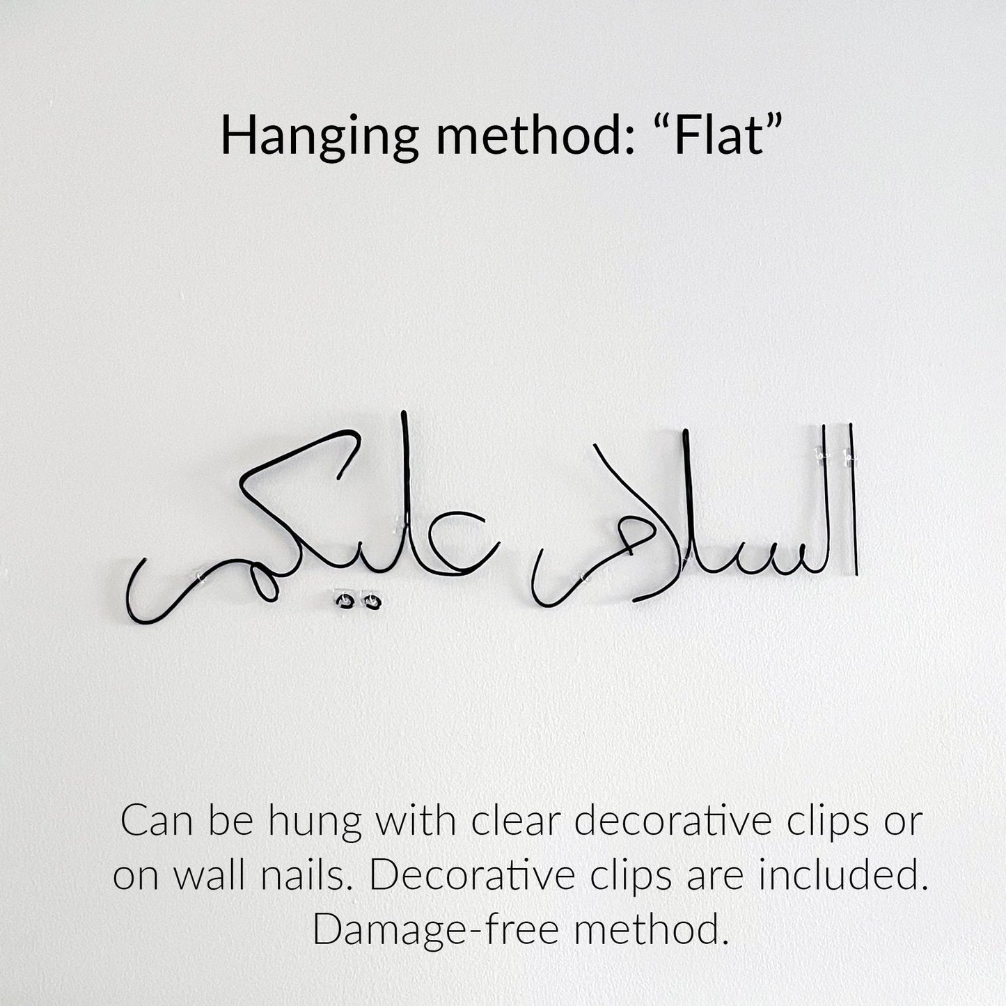 “Assalamu Aleykum” Arabic Calligraphy Wall Art – Handmade Islamic Home Décor – Wire Muslim Gift for Ramadan & Eid