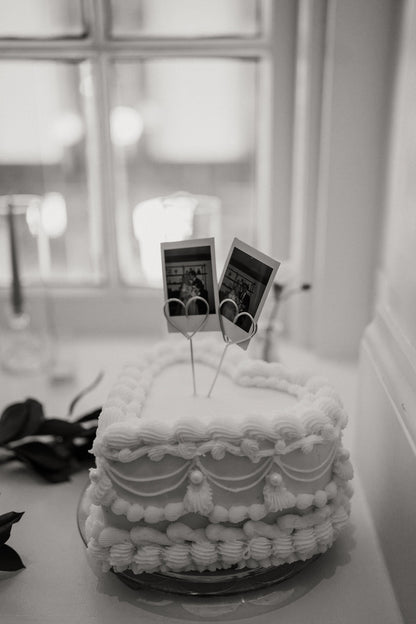 Wire Heart Photo Holder Cake Topper – Personalized Wedding Decor